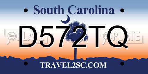 D572TQ South Carolina License Plate