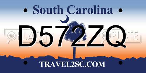 D572ZQ South Carolina License Plate