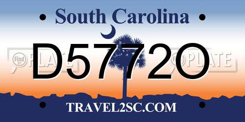 D5772O South Carolina License Plate