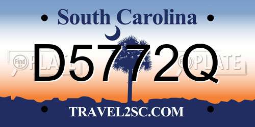 D5772Q South Carolina License Plate