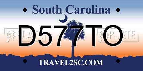 D577TO South Carolina License Plate