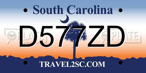 D577ZD South Carolina License Plate