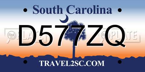 D577ZQ South Carolina License Plate