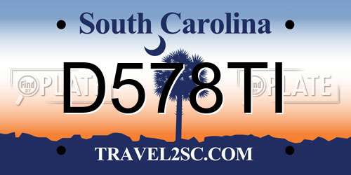 D578TI South Carolina License Plate