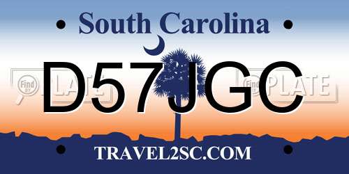 D57JGC South Carolina License Plate