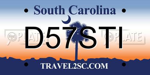 D57STI South Carolina License Plate