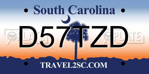 D57TZD South Carolina License Plate
