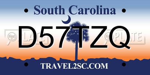 D57TZQ South Carolina License Plate
