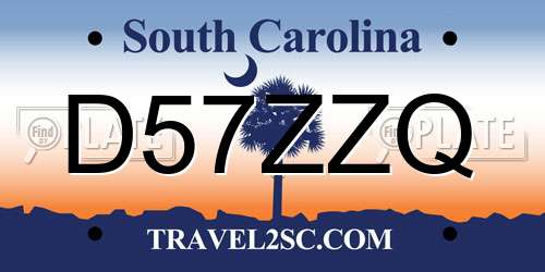 D57ZZQ South Carolina License Plate