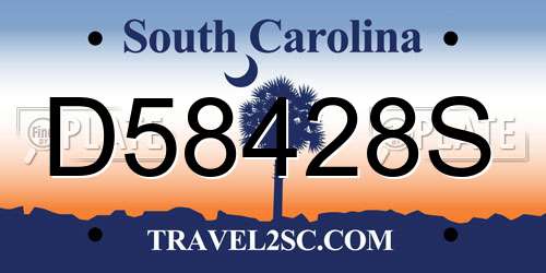 D58428S South Carolina License Plate