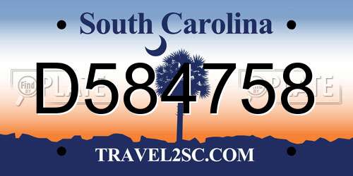 D584758 South Carolina License Plate