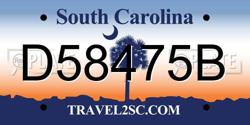 D58475B South Carolina License Plate