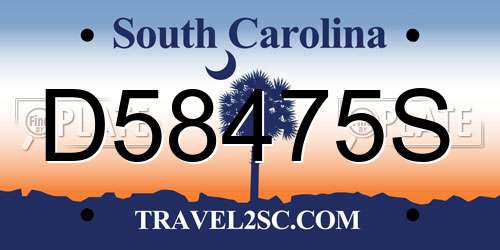 D58475S South Carolina License Plate