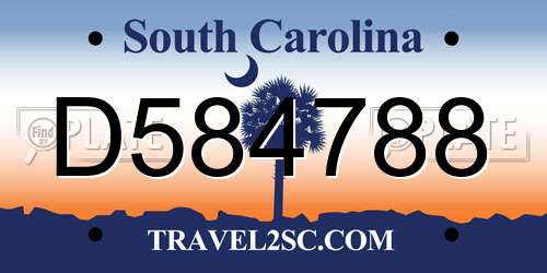 D584788 South Carolina License Plate