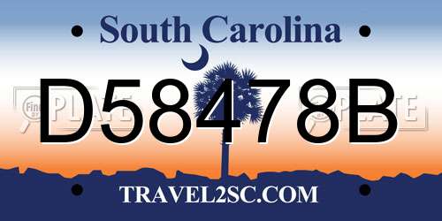 D58478B South Carolina License Plate