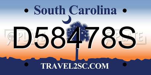D58478S South Carolina License Plate