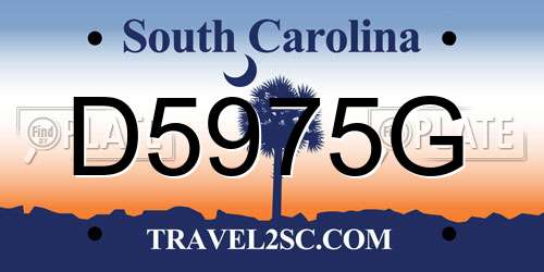 D5975G South Carolina License Plate