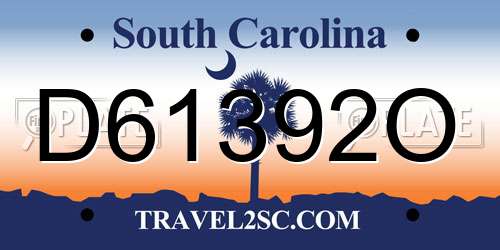 D61392O South Carolina License Plate