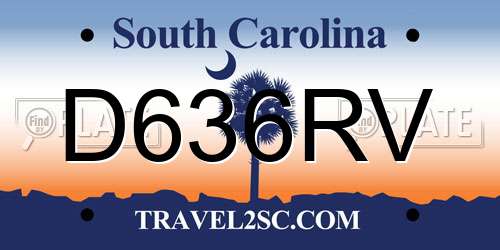 D636RV South Carolina License Plate