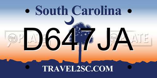 D647JA South Carolina License Plate