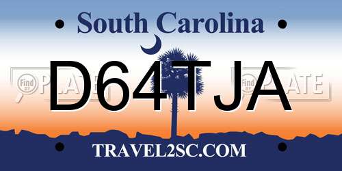 D64TJA South Carolina License Plate
