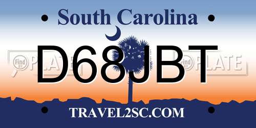 D68JBT South Carolina License Plate