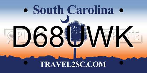 D68UWK South Carolina License Plate