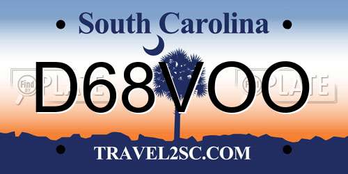 D68VOO South Carolina License Plate