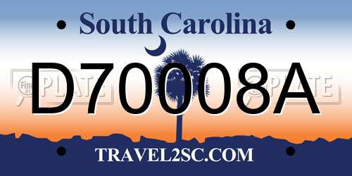 D70008A South Carolina License Plate