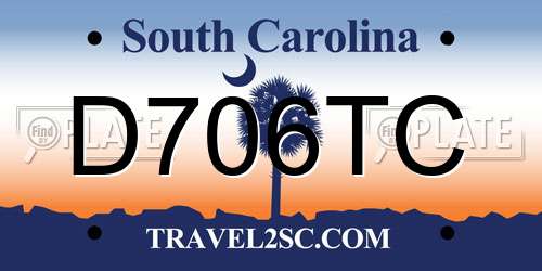 D706TC South Carolina License Plate