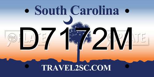 D7172M South Carolina License Plate