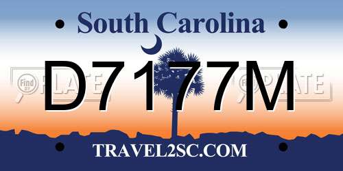 D7177M South Carolina License Plate