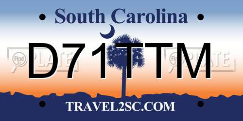 D71TTM South Carolina License Plate