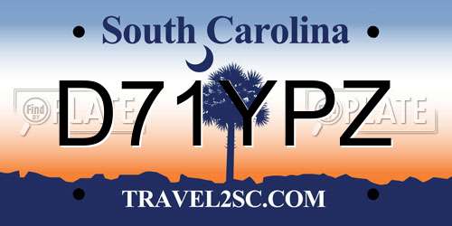 D71YPZ South Carolina License Plate