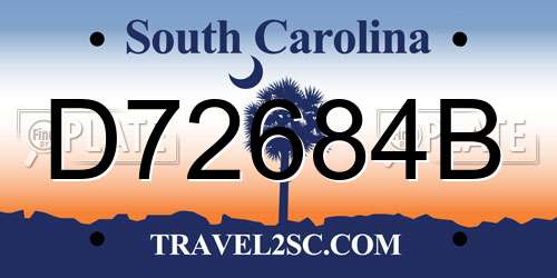 D72684B South Carolina License Plate