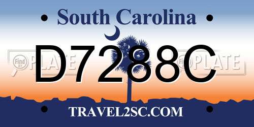 D7288C South Carolina License Plate