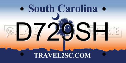 D729SH South Carolina License Plate