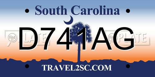 D741AG South Carolina License Plate