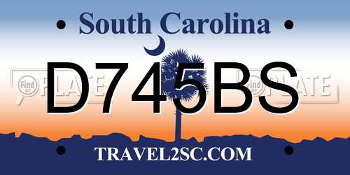D745BS South Carolina License Plate