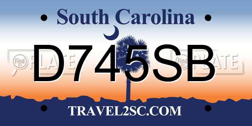 D745SB South Carolina License Plate