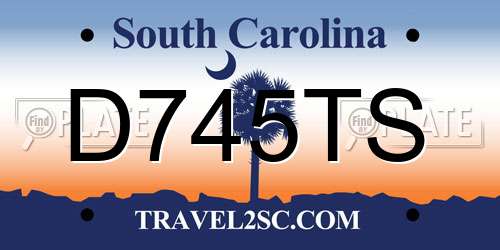 D745TS South Carolina License Plate