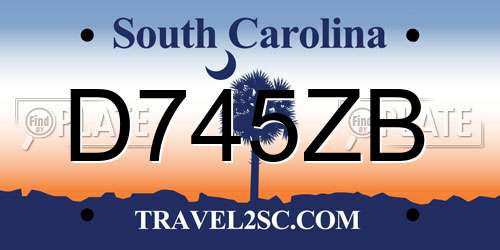 D745ZB South Carolina License Plate
