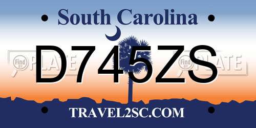 D745ZS South Carolina License Plate