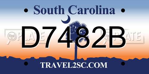 D7482B South Carolina License Plate