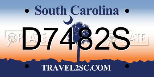 D7482S South Carolina License Plate