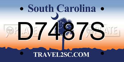 D7487S South Carolina License Plate