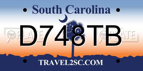 D748TB South Carolina License Plate