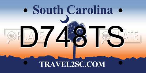 D748TS South Carolina License Plate