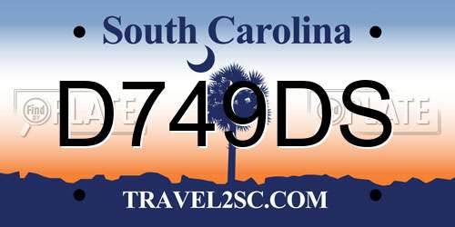 D749DS South Carolina License Plate