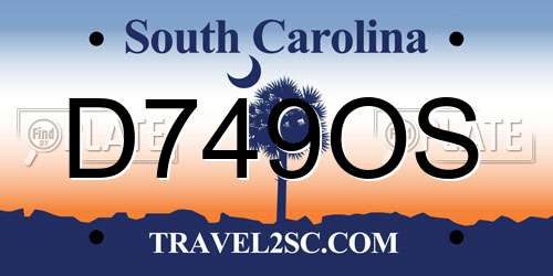 D749OS South Carolina License Plate